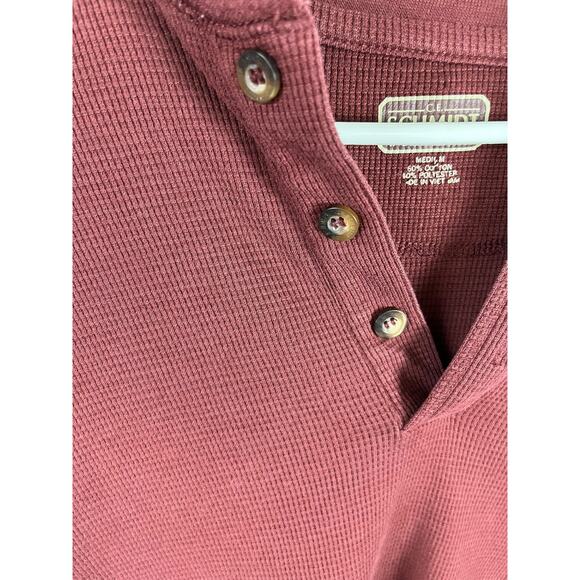 C.E. Schmidt Workwear Thermal Henley M Rust Red Waffle Knit Excellent - Picture 5 of 5